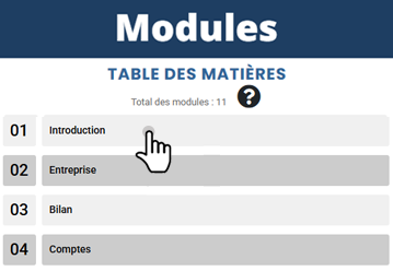 Liste des modules